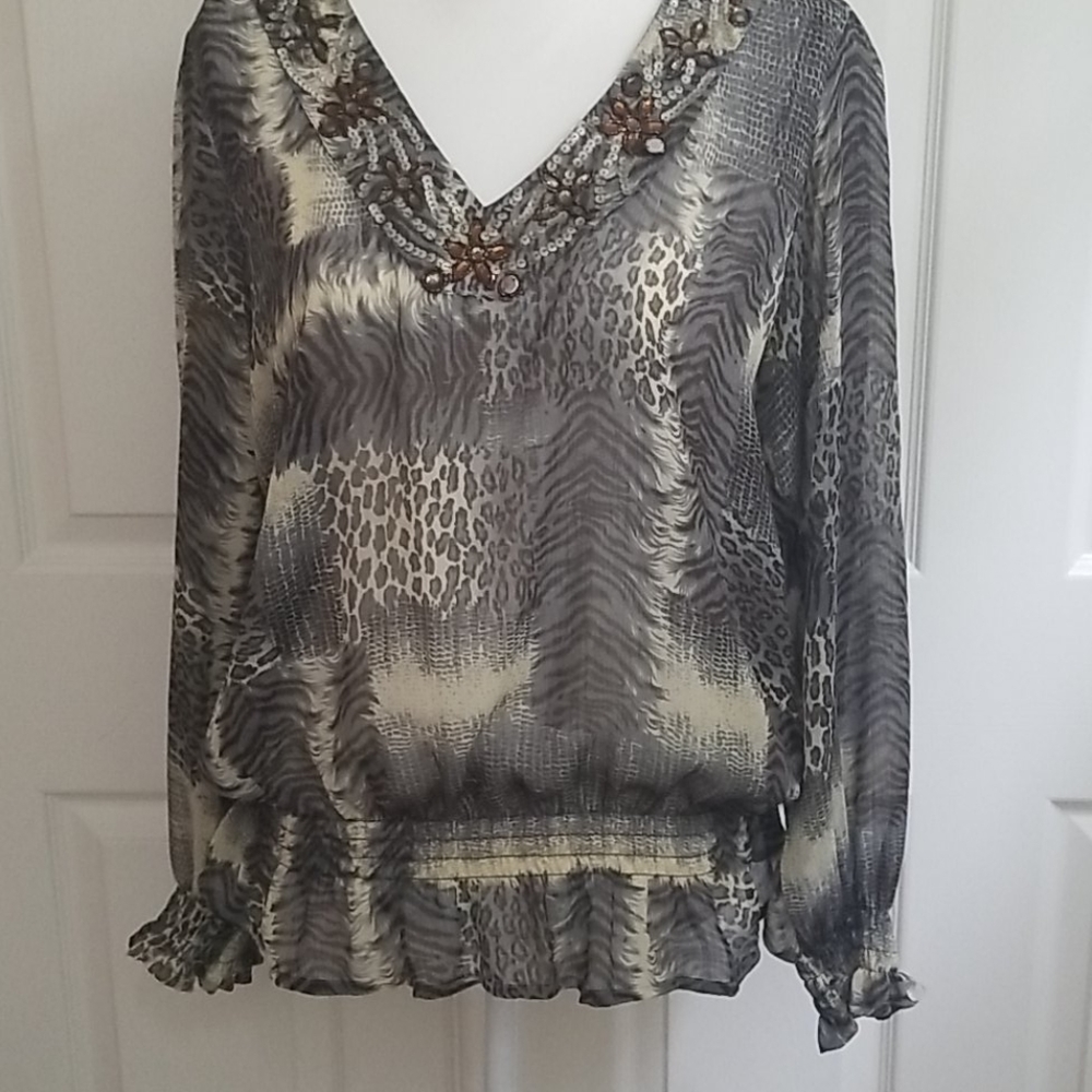 Boho animal print top
